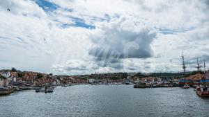 VIEW DOWN RIVER EEK TOWARDS WHITBY HARBOUR